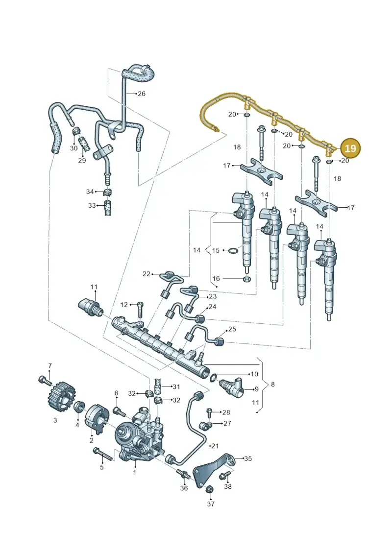 03L130235AD — Audi Q3 2.0 TDI (2014-2019) diagram 689130200, position 19