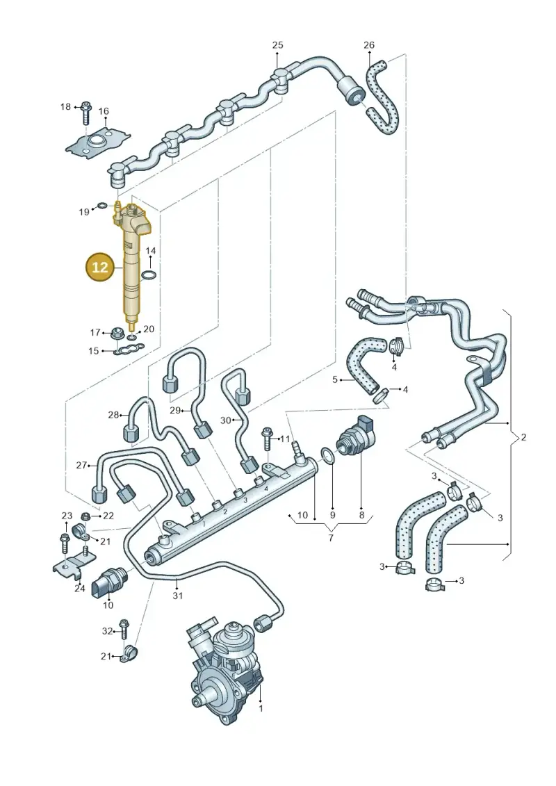 03L130277 — Audi A4 Av. Allroad (2008-2016) diagram 636130600, position 12