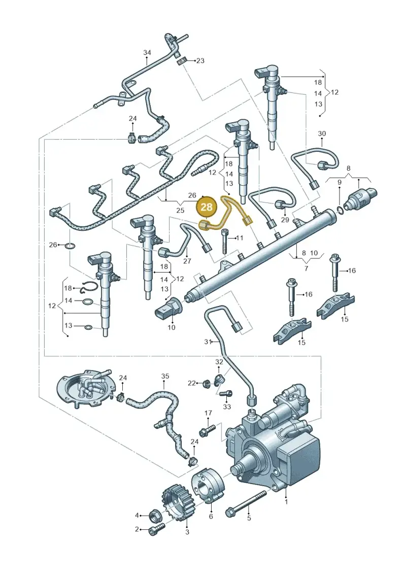 03L130301AA — Audi A1 Sportback (2010-2015) diagram 649130300, position 28