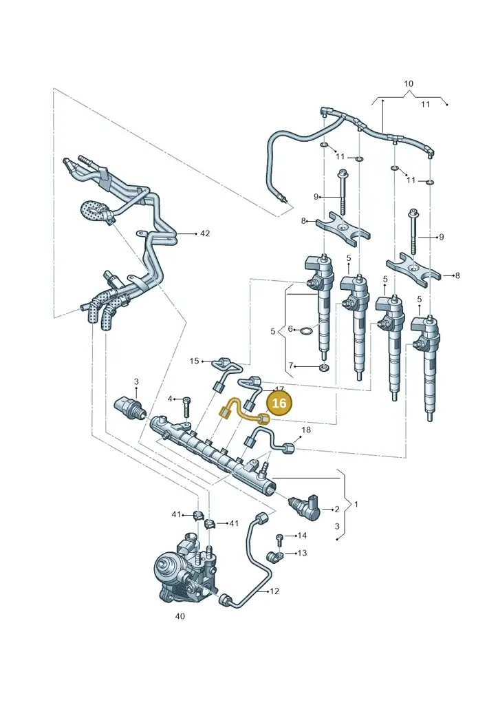 03L130301AK — Audi Q5 qu. 2.0 TDI (2012-2017) diagram 647130650, position 16