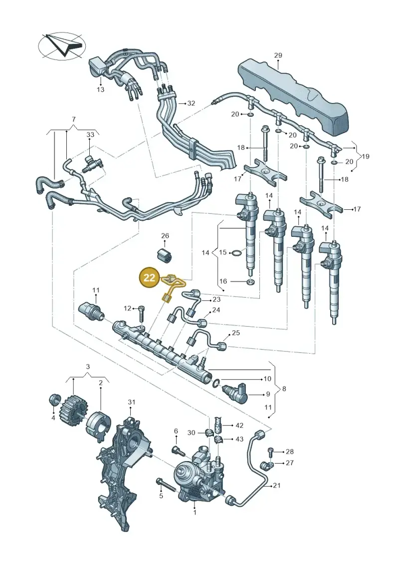 03L130301AR — Audi A6 2.0 (2018-) diagram 430130600, position 22