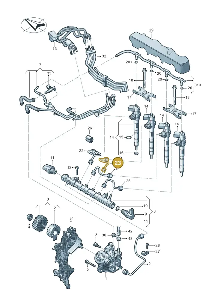 03L130301BF — Audi A6 2.0 (2018-) diagram 430130600, position 23