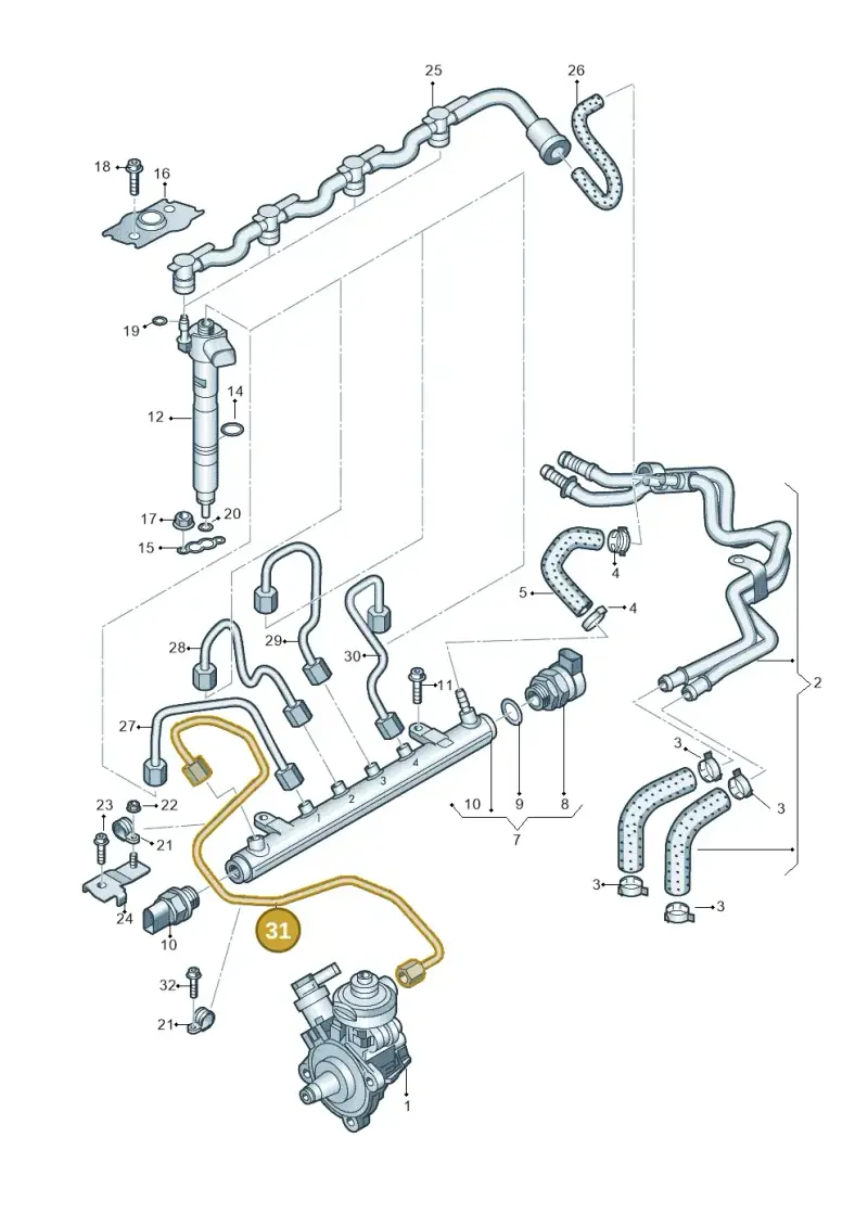 03L130321 — Audi A4 Av. Allroad (2008-2016) diagram 636130600, position 31