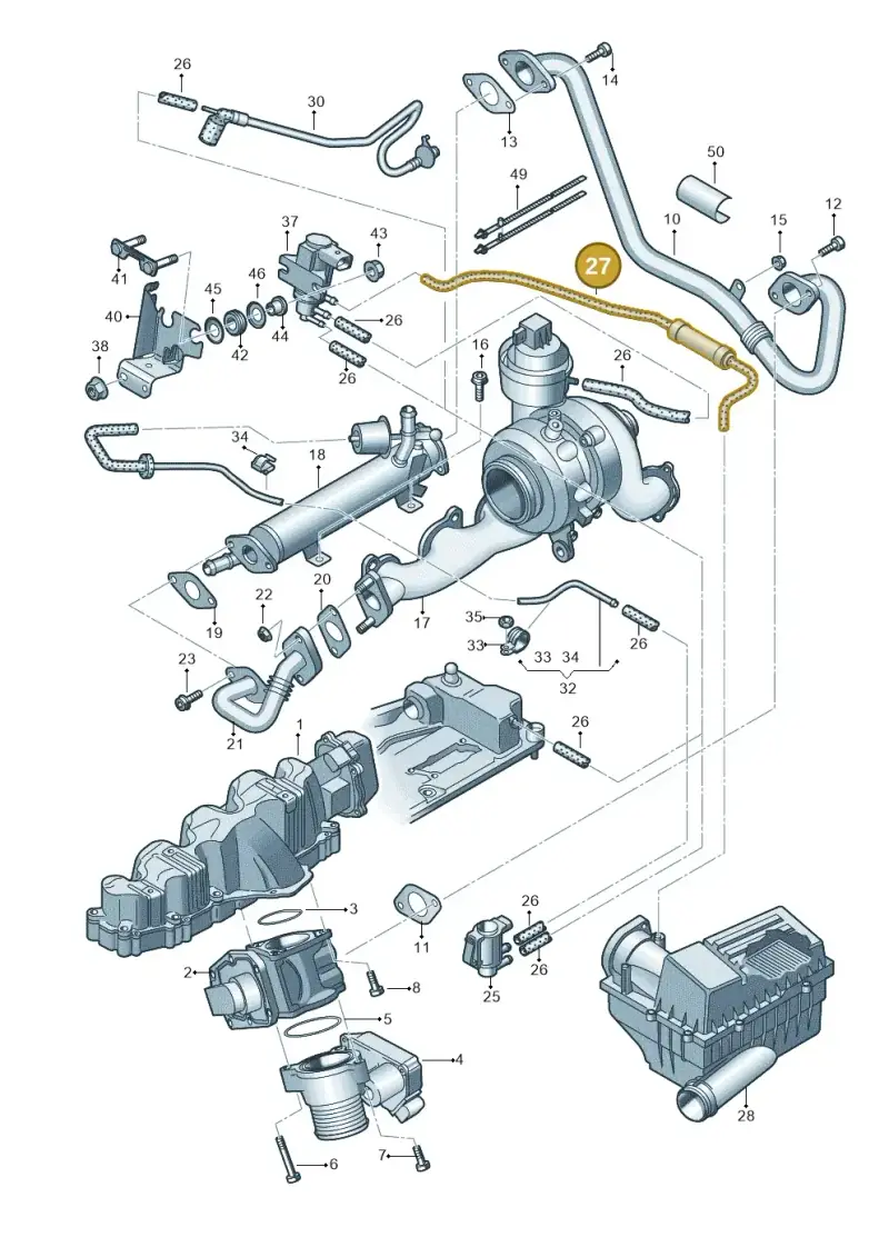 03L131055C — Audi A3 Sportback (2008-2013) diagram 642131400, position 27