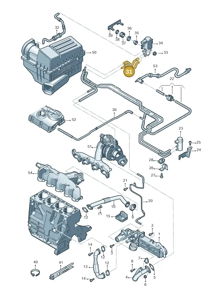 03L131055DN — Audi TTS Coupe 2.0 (2010-2014) diagram 707131400, position 31