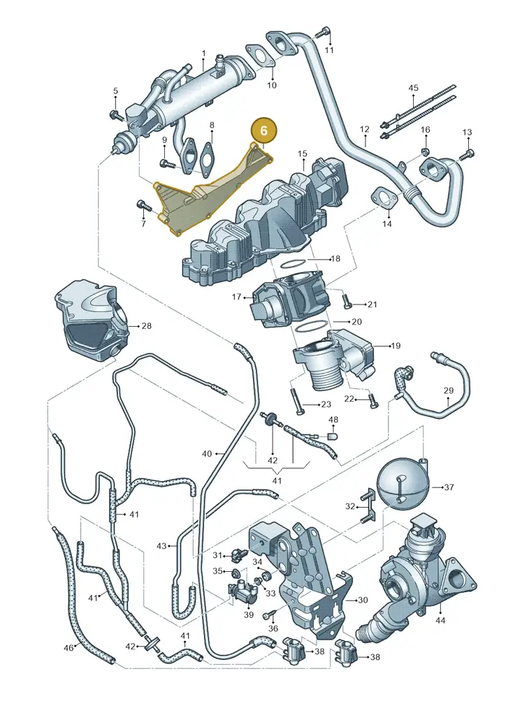 03L131159 — Audi A4 Av. Allroad (2008-2016) diagram 636131000, position 6
