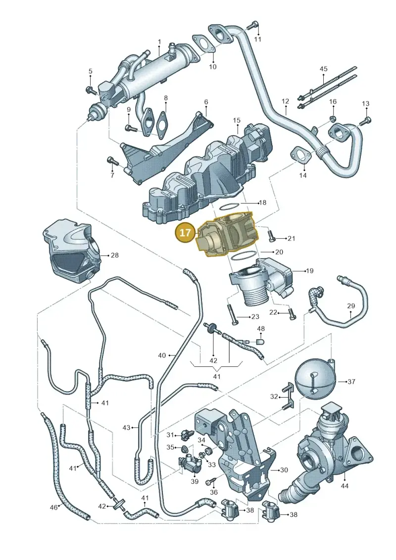 03L131501K — Audi A4 Av. Allroad (2008-2016) diagram 636131000, position 17