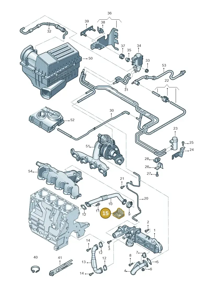 03L131531A — Audi Q3 2.0 TDI (2014-2019) diagram 728131400, position 15