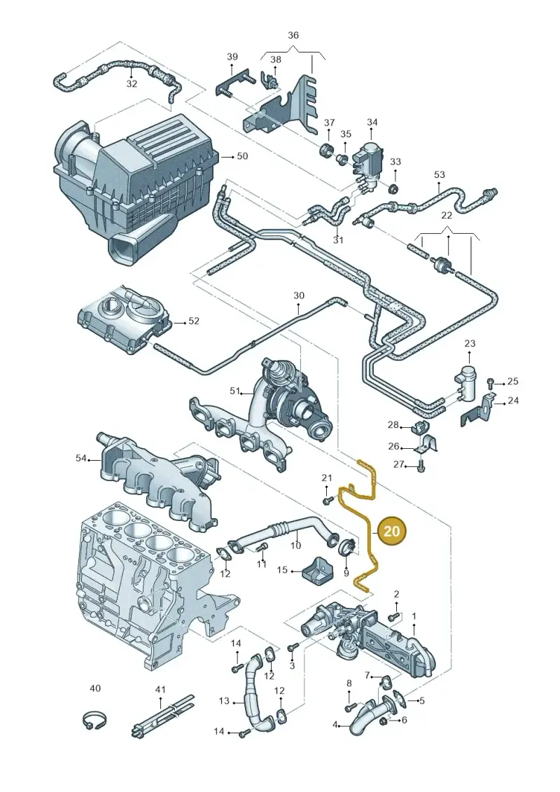 03L131605M — Audi Q3 2.0 TDI (2014-2019) diagram 728131400, position 20