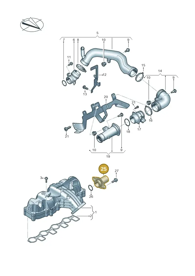 03L131819A — Audi Q5 qu. 2.0 TDI (2012-2017) diagram 425129270, position 25