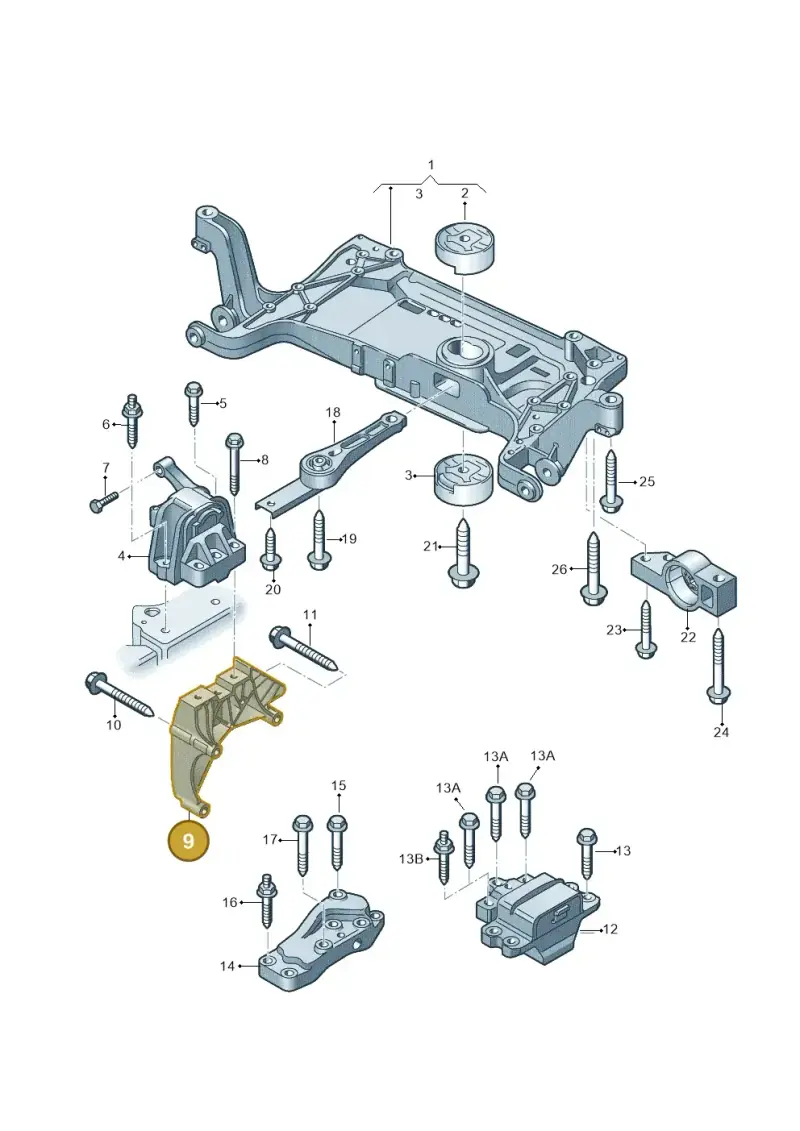 03L199207 — Audi Q3 2.0 TDI (2014-2019) diagram 728199050, position 9