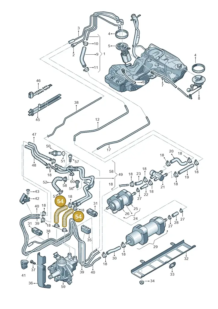 03L201153 — Audi A4 Av. Allroad (2008-2016) diagram 636201250, position 54