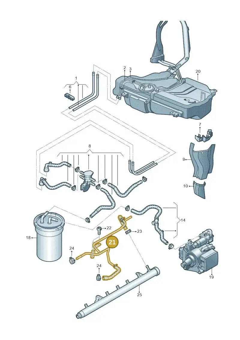03L201360AB — Audi A1 Sportback (2010-2015) diagram 708201250, position 21