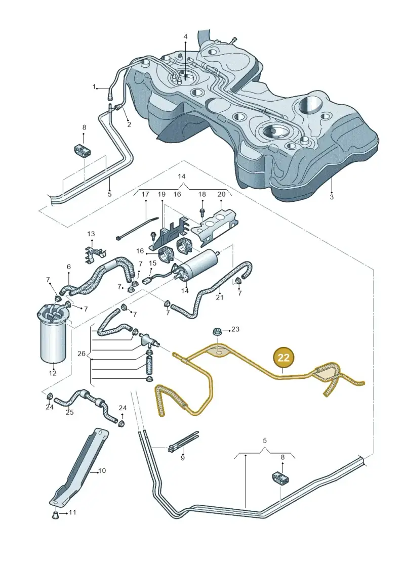 03L201360G — Audi TTS Coupe 2.0 (2010-2014) diagram 609201400, position 22