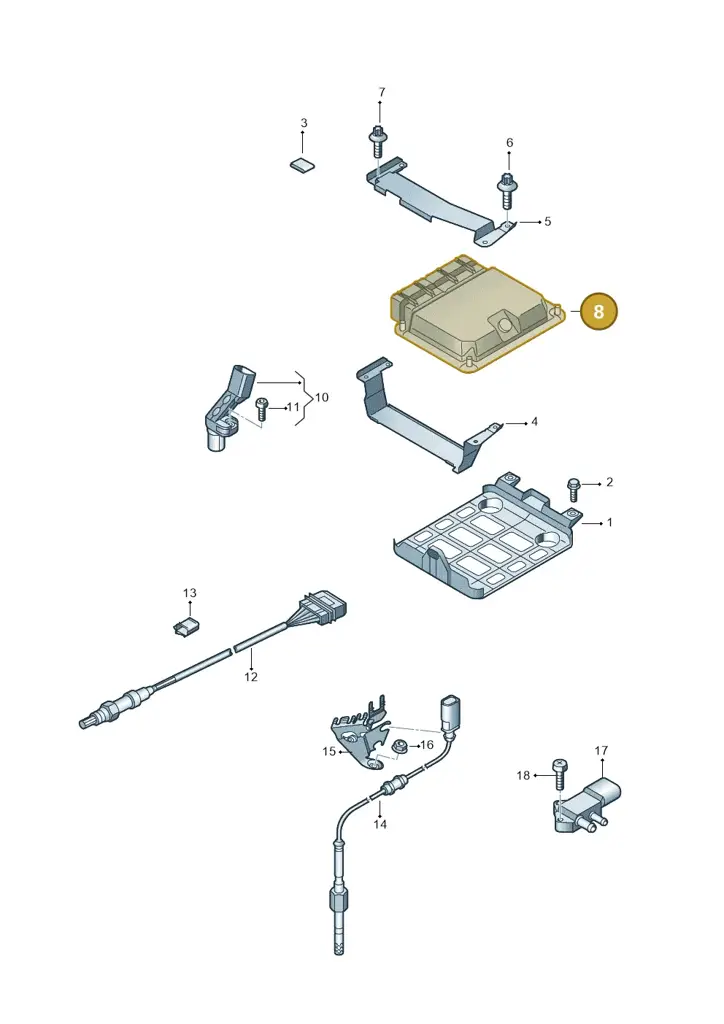 03L906018KP — Audi TTS Coupe 2.0 (2010-2014) diagram 707906100, position 8