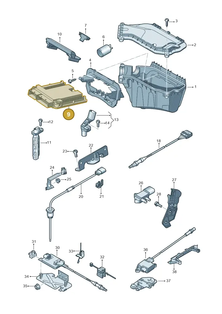 03L906018LR — Audi Q5 qu. 2.0 TDI (2012-2017) diagram 751906050, position 9