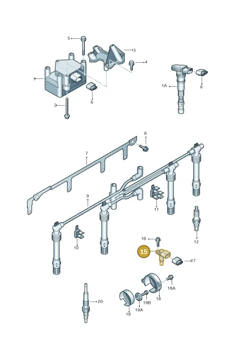 03L957147 — Audi A6 2.7 TDI (2008-2011) diagram 412905000, position 15