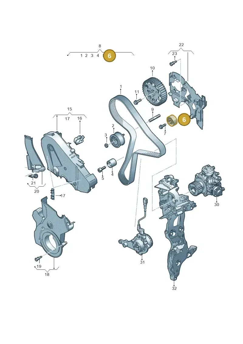 03N109244A — Audi A5 Limo 2.0 (2024-) diagram 8wk109800, position 6
