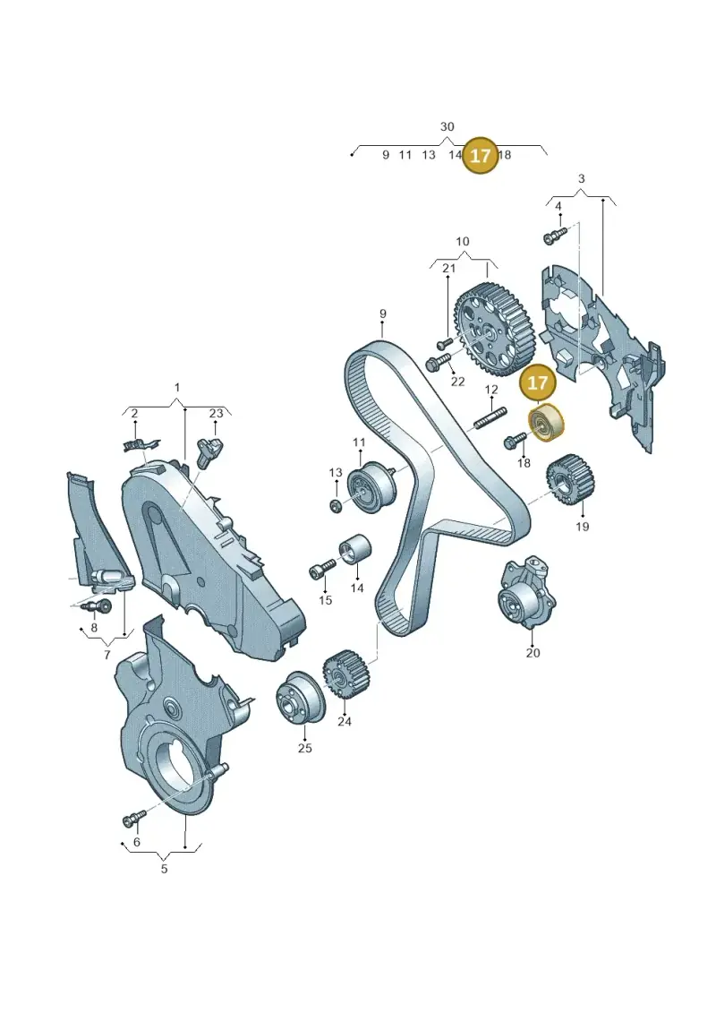 03N109244C — Audi A3 Sportback (2019-2021) diagram 596109090, position 17