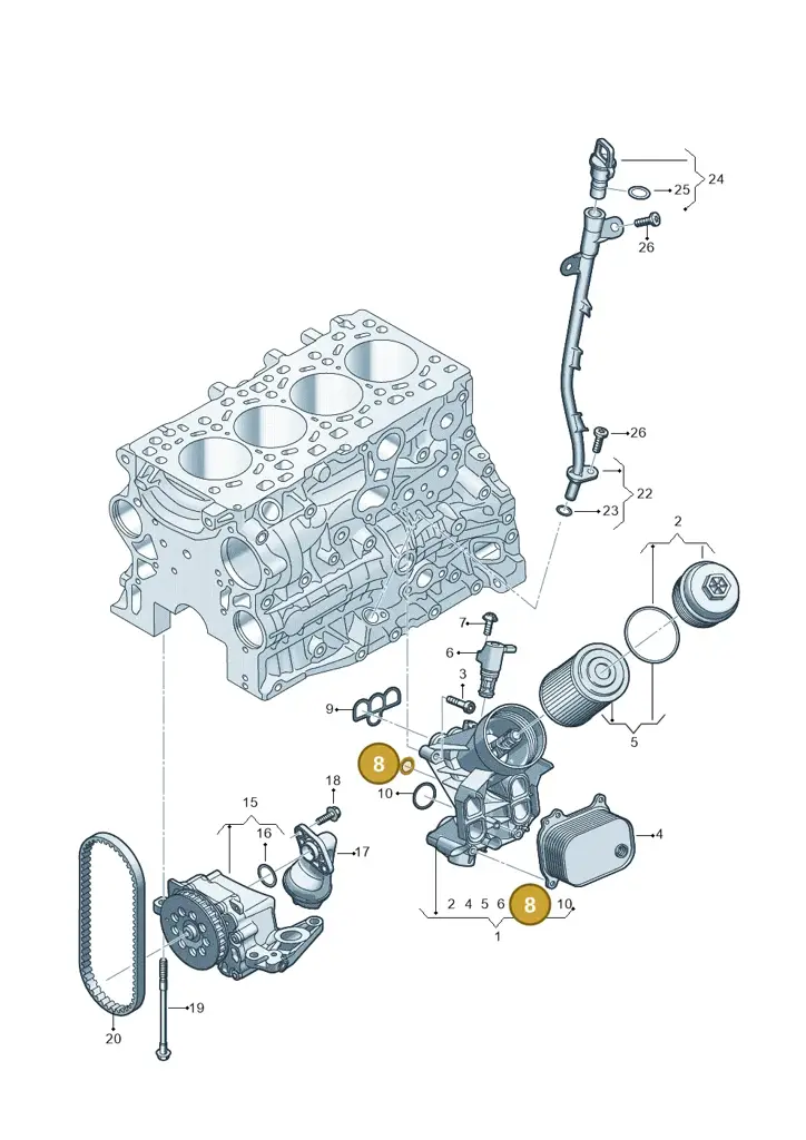03N115441A — Audi A5 Limo 2.0 (2024-) diagram 8wh115500, position 8