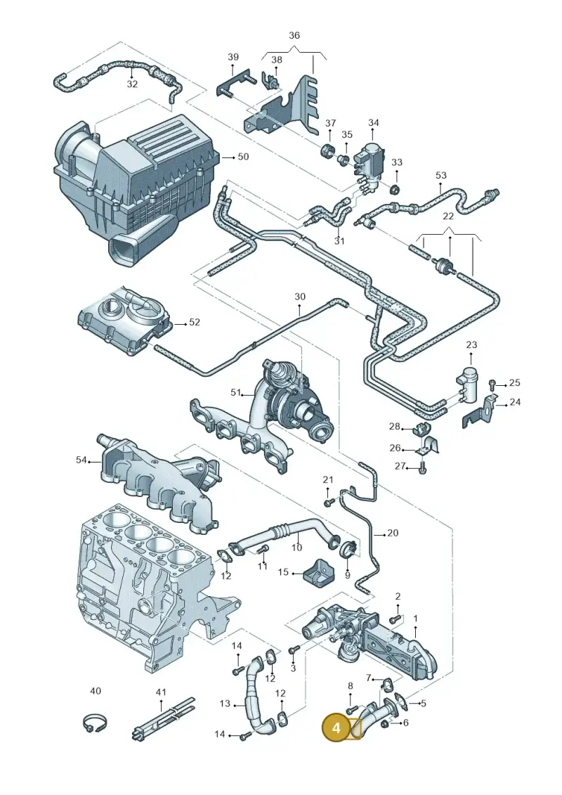 03P131521E — Audi Q3 2.0 TDI (2014-2019) diagram 728131400, position 4
