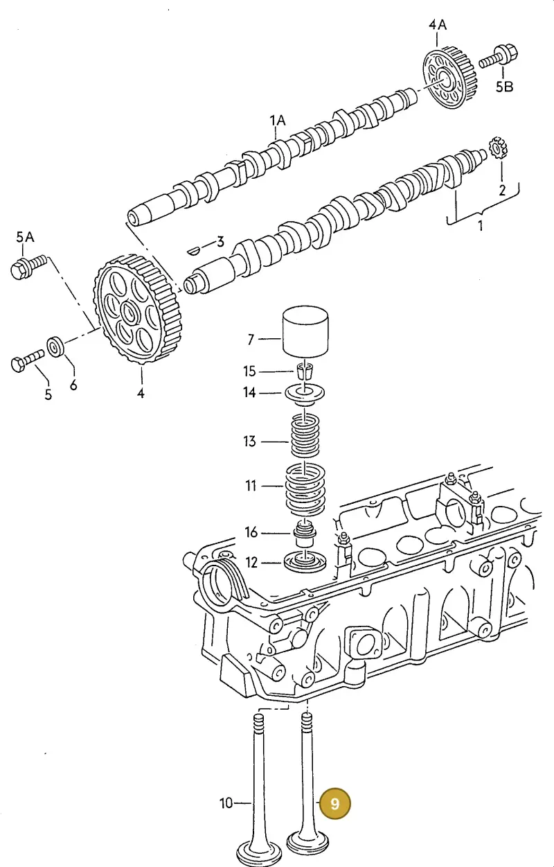 046109601J — Audi A6/S6/Wg.qu.F>4A (1996-1997) diagram 117109200, position 9