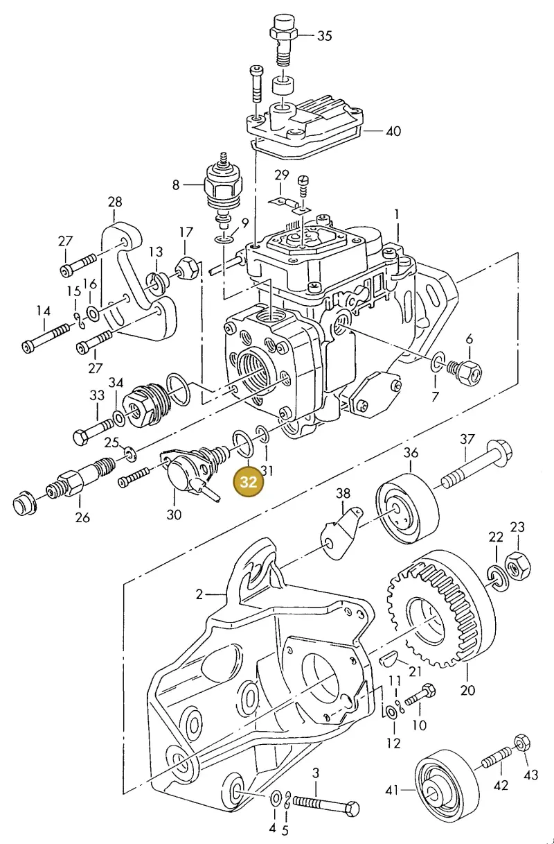 046130684A — Audi A6/S6/Wg.qu.F>4A (1996-1997) diagram 118130400, position 32