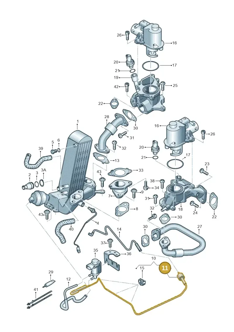 046905291A — Audi A8L qu. 3.0 TDI (2013-2018) diagram 675131120, position 11