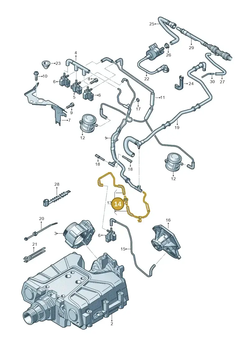 046905291A — Audi A6 Av. qu. 3.0 (2012-2018) diagram 675133220, position 14