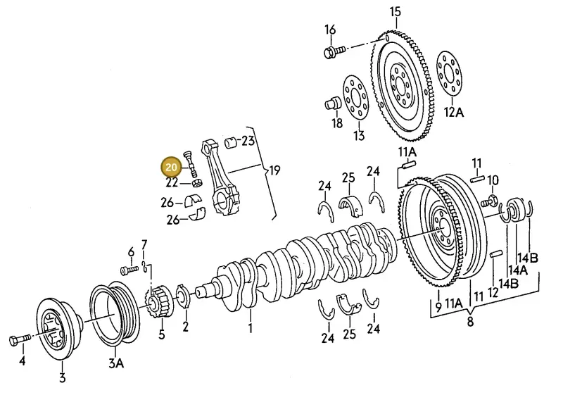 048105425 — Audi Coupe quattro/3   96 (1995-1995) diagram 119105200, position 20