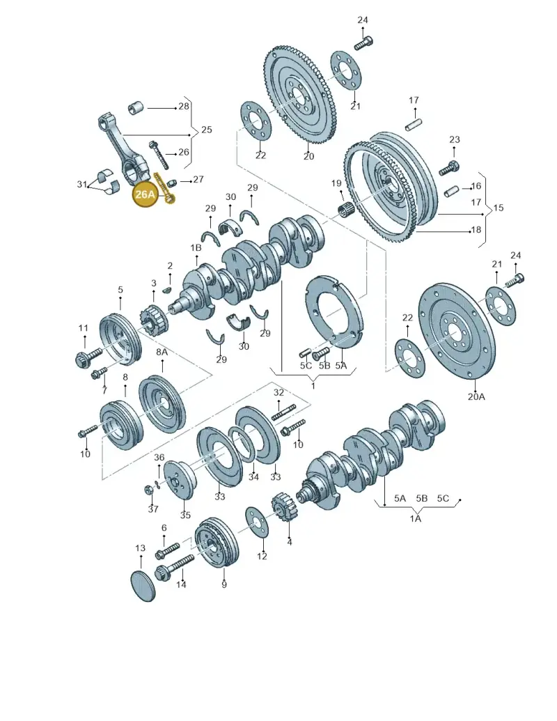 048105425 — Audi A4/Av.qu. (1999-2001) diagram 123105150, position 26A