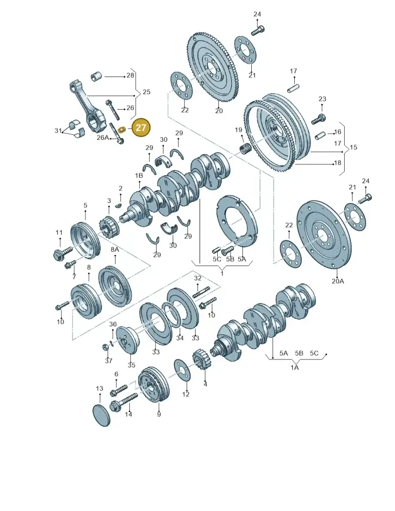048105427 — Audi A4/Av.qu. (1999-2001) diagram 123105150, position 27