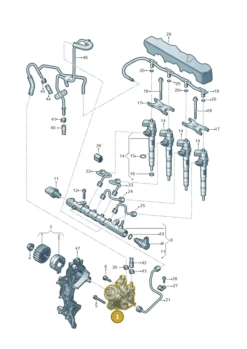 04B130755K — Audi Q2 2.0 TDI (2016-2018) diagram 803130300, position 1