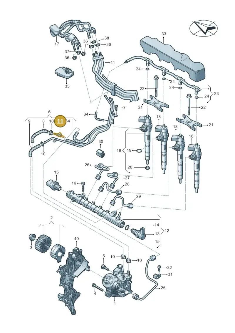 04B906054H — Audi A5 Limo 2.0 (2024-) diagram 430130650, position 11