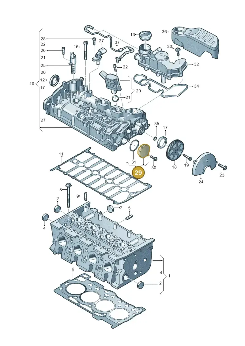 04C103335 — Audi A3 Sportback (2019-2021) diagram 813103460, position 29