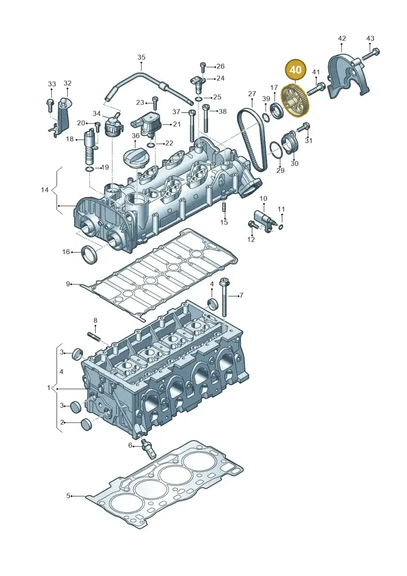 04C109111B — Audi Q3 quattro (2018-2019) diagram 803103330, position 40