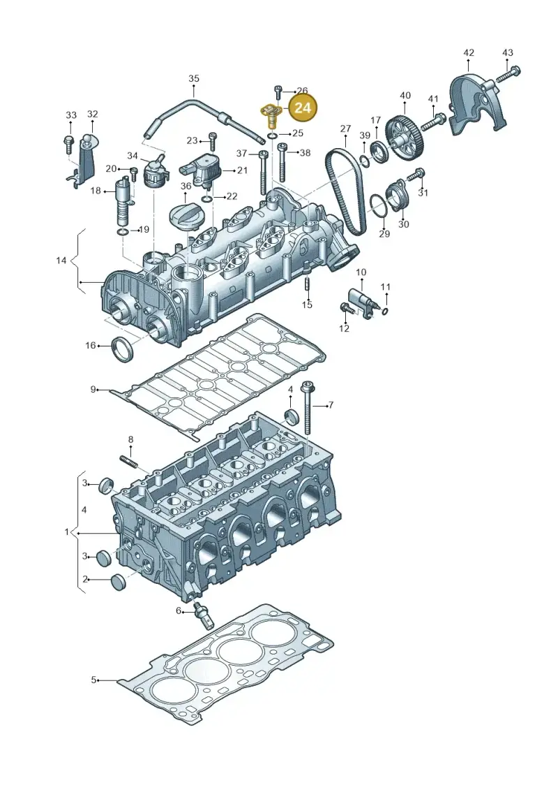 04C907601A — Audi A3 Sportback (2019-2021) diagram 803103330, position 24