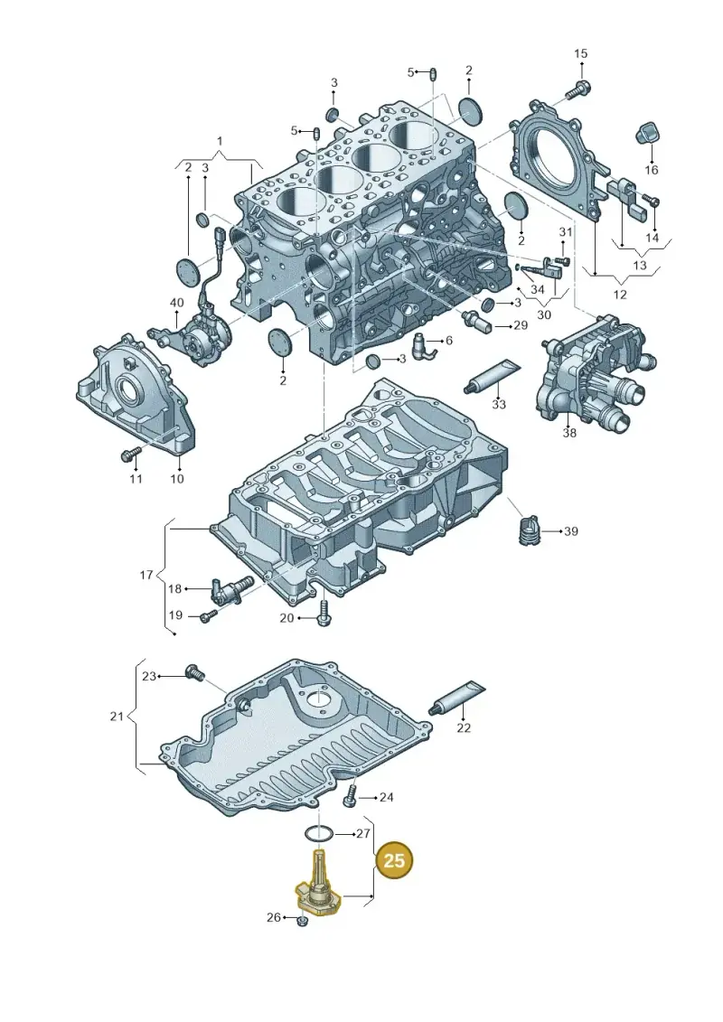 04C907660A — Audi A3 Sportback (2019-2021) diagram 596103500, position 25