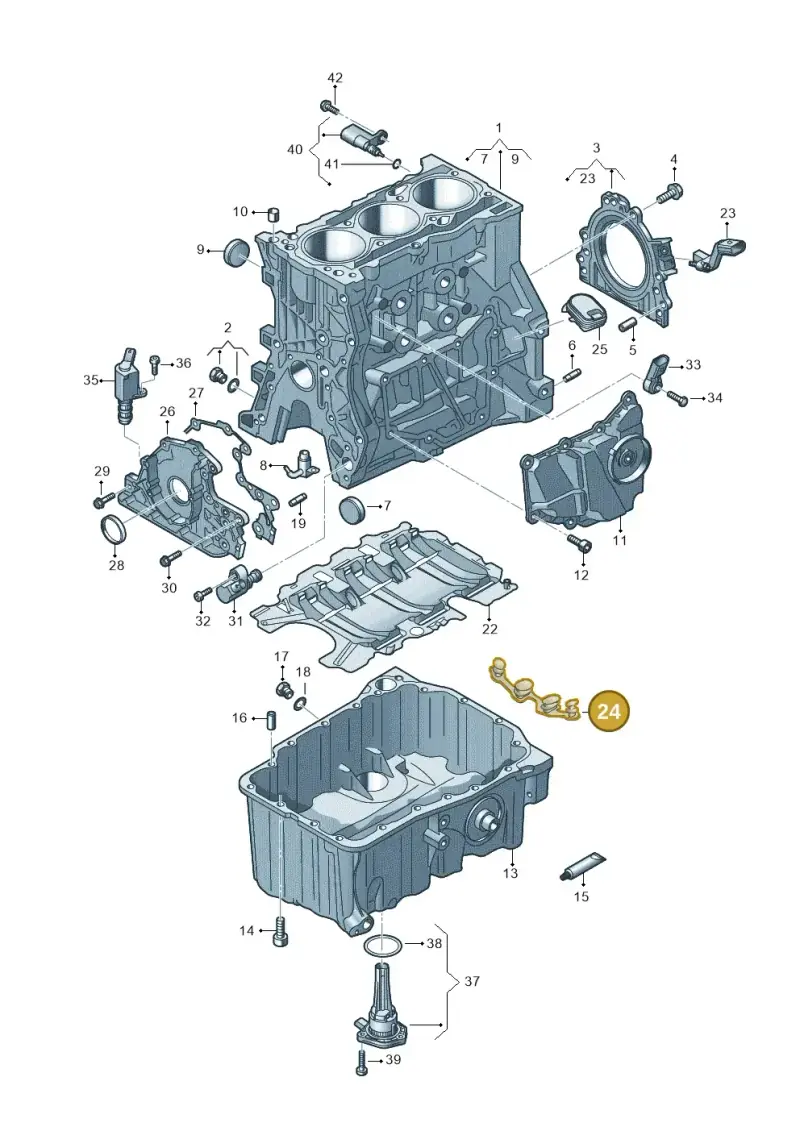 04E103033D — Audi A3 Sportback (2019-2021) diagram 596103005, position 24