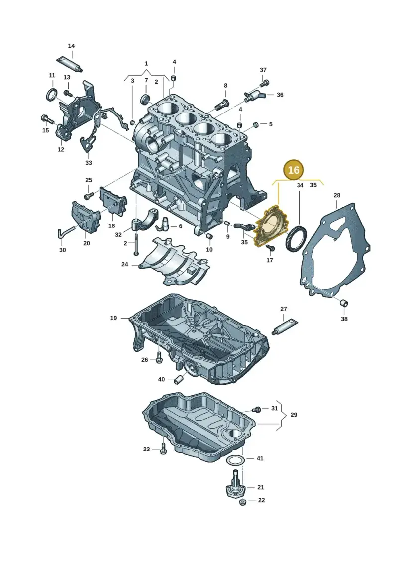 04E103170R — Audi A3 Sportback (2016-2020) diagram 708103101, position 16