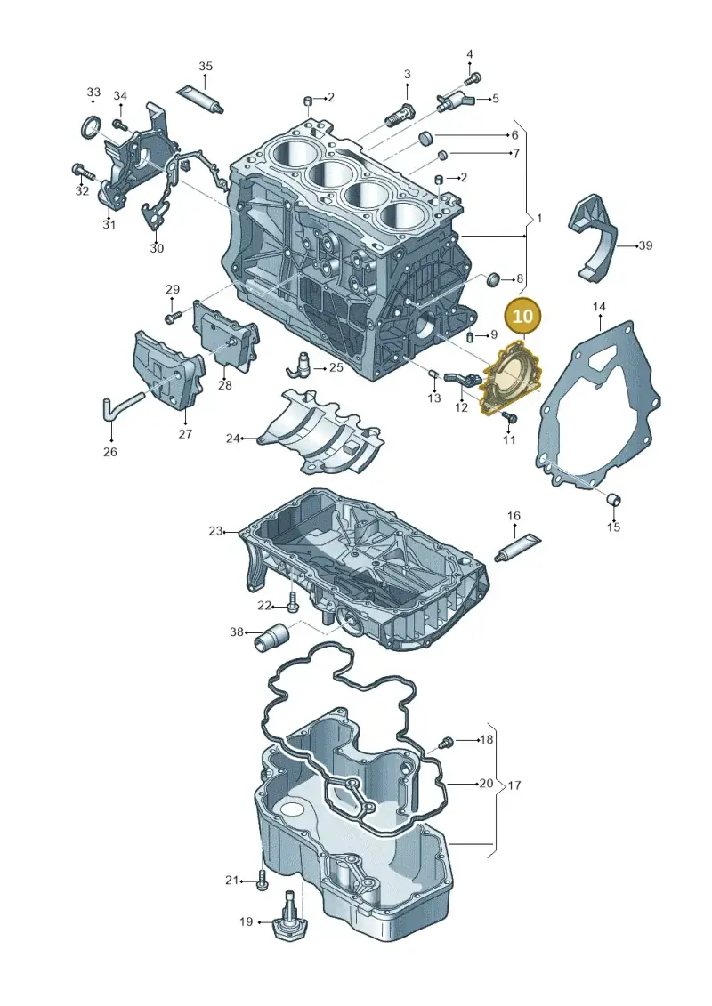 04E103170R — Audi A5 Sportback (2016-2020) diagram 849103050, position 10