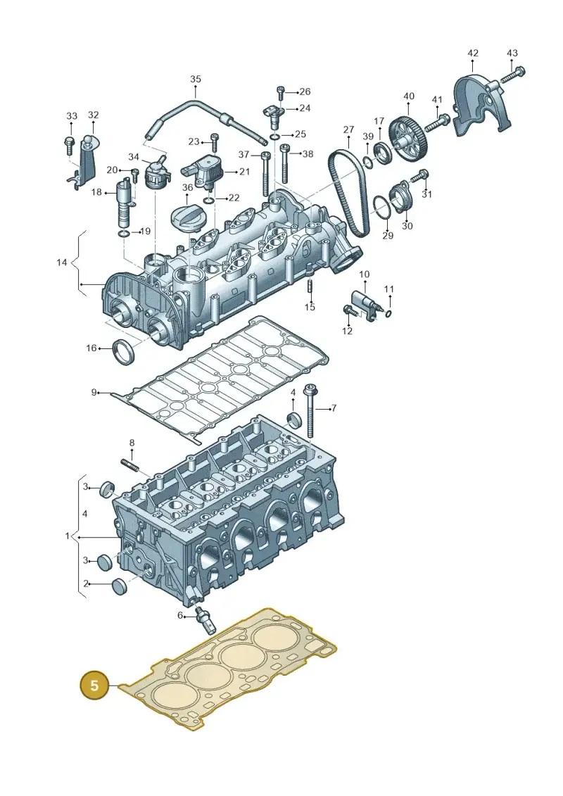 04E103383AM — Audi A3 Sportback (2019-2021) diagram 803103330, position 5