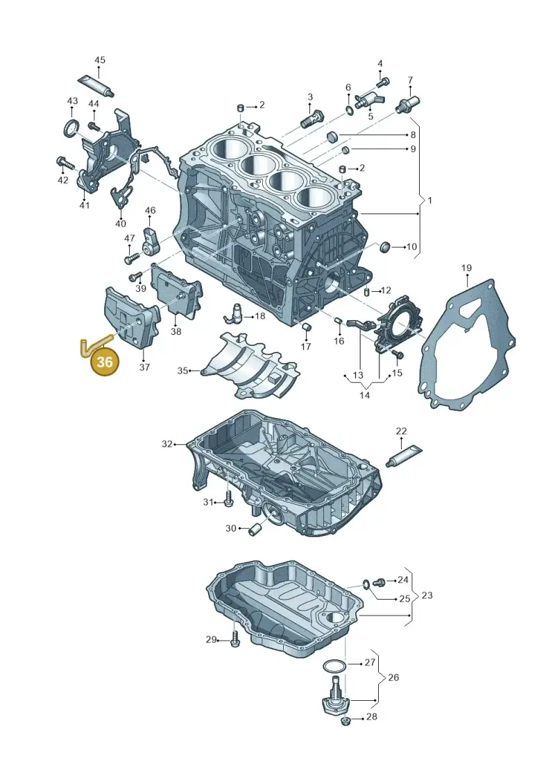 04E103493Q — Audi A3 Sportback (2019-2021) diagram 803103110, position 36