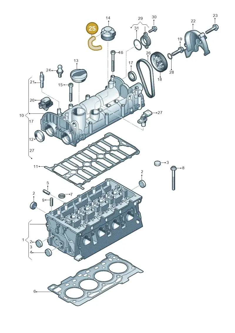 04E103560M — Audi A3 Sportback (2019-2021) diagram 708103280, position 25