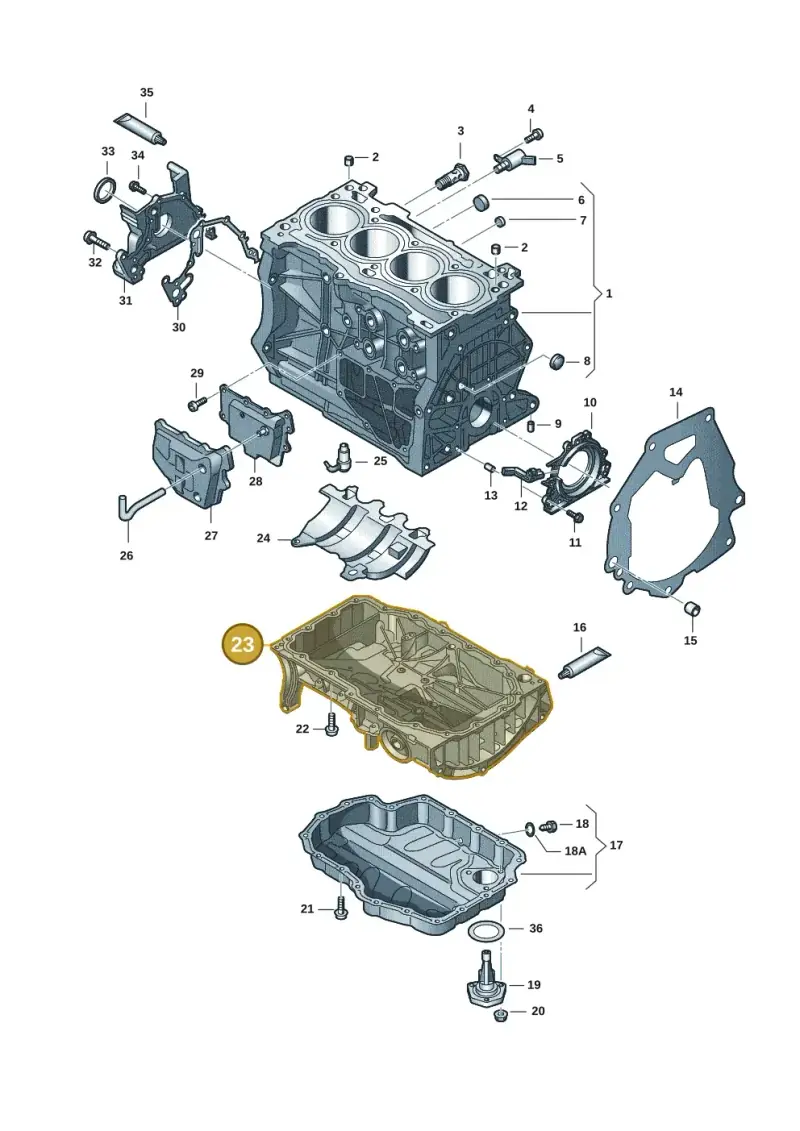 04E103601F — Audi Q3 2.0 TDI (2014-2019) diagram 747103121, position 23