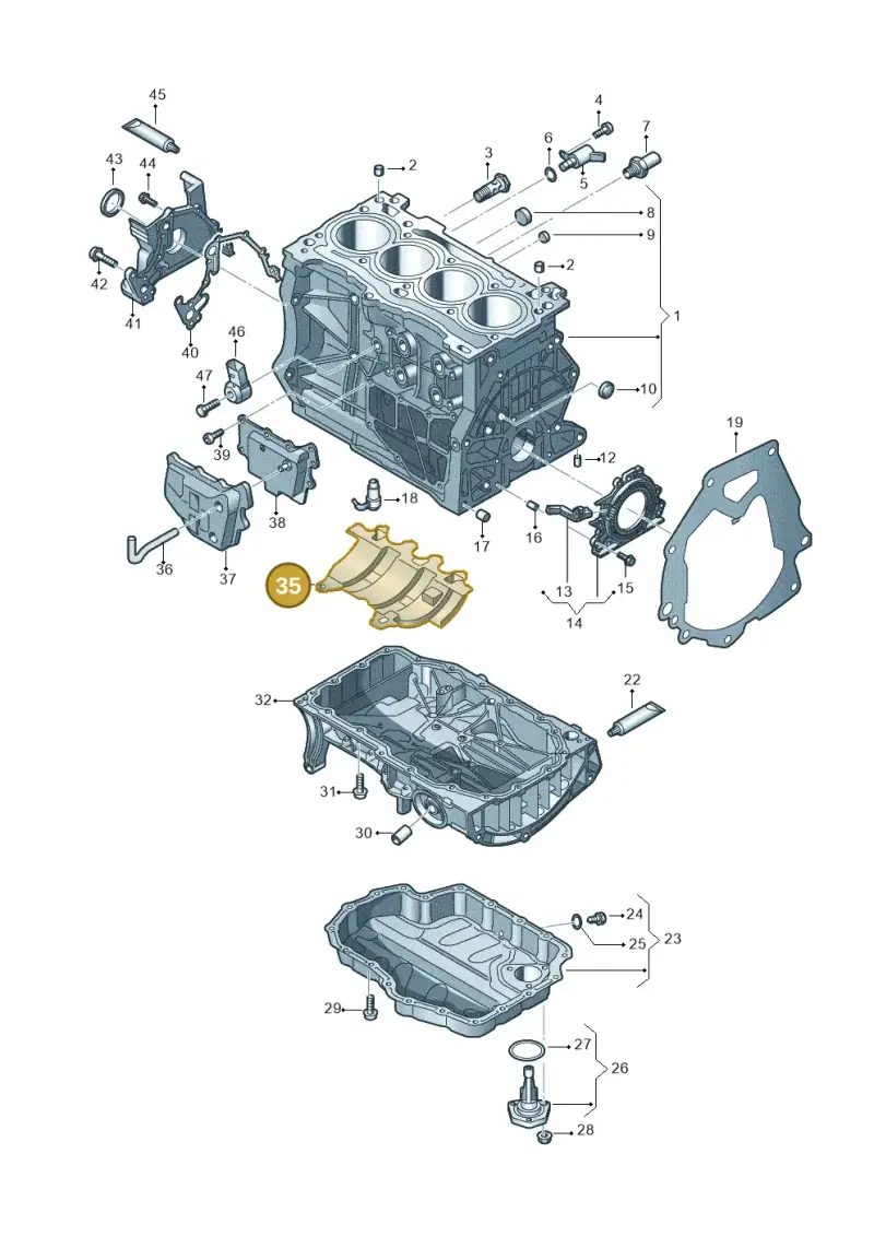 04E103623S — Audi A3 Sportback (2019-2021) diagram 803103110, position 35