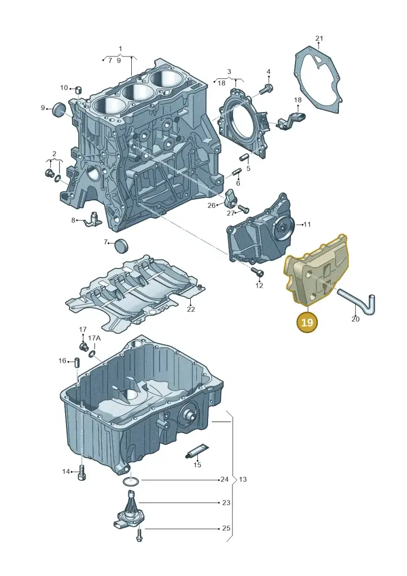 04E103729G — Audi A1 sportback 1.0 (2018-) diagram 803103010, position 19