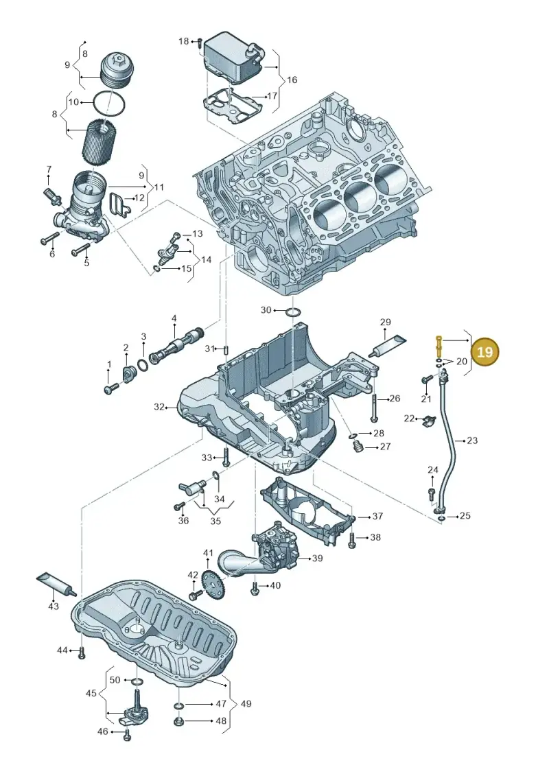 04E115418B — Audi Q8 Quattro 3,0 (2018-) diagram 896115500, position 19