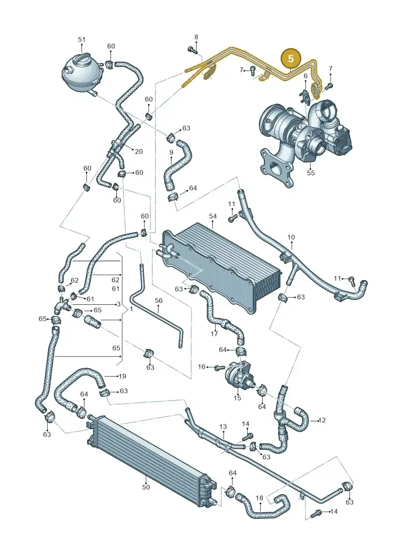 04E121497J — Audi Q3 1.4 (2016-) diagram 728121150, position 5