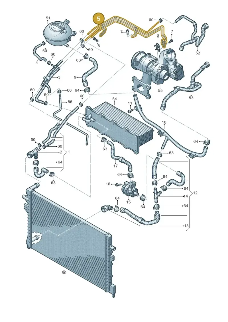04E121497J — Audi A3 Sportback (2019-2021) diagram 745121200, position 5